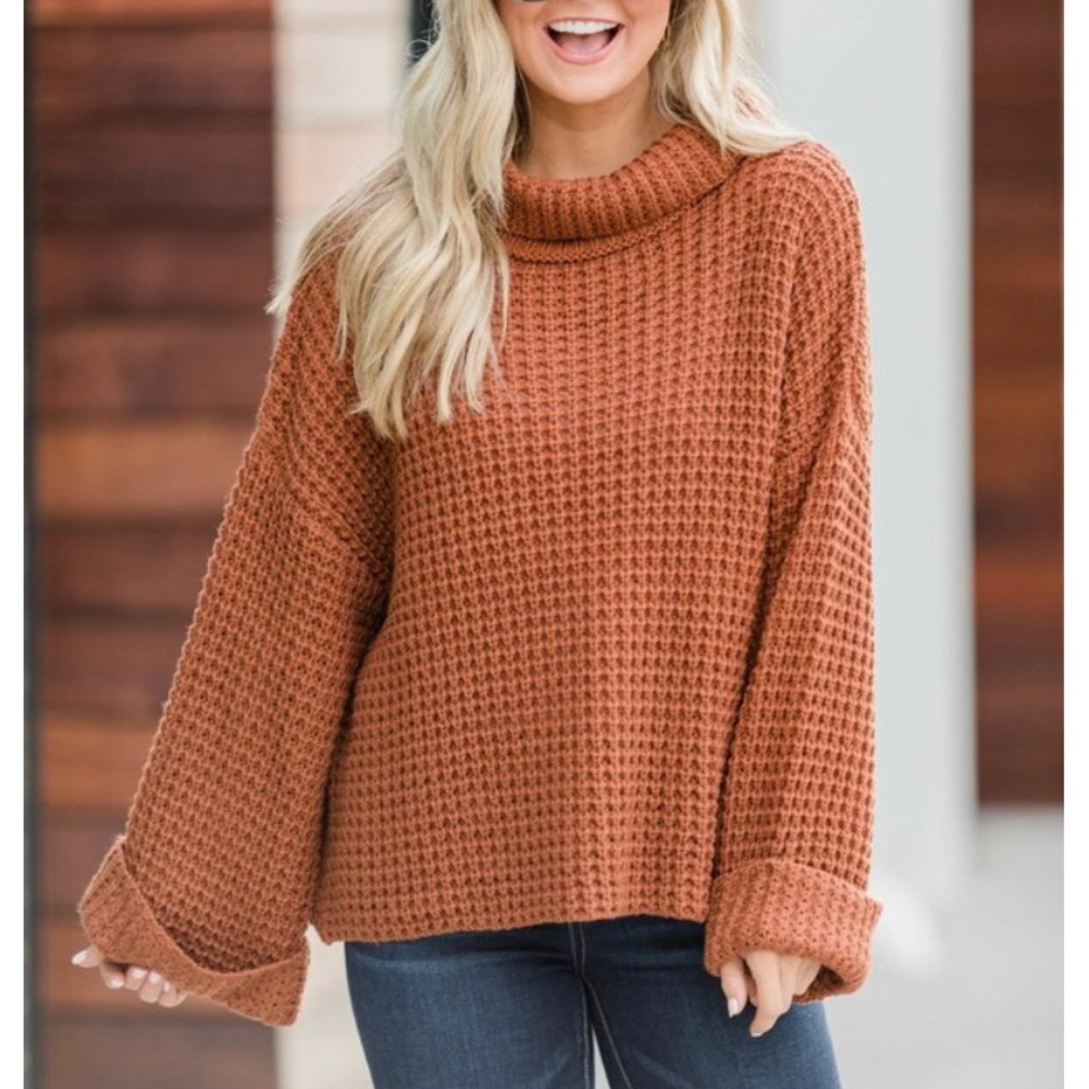Pink Lily Rust Sweater